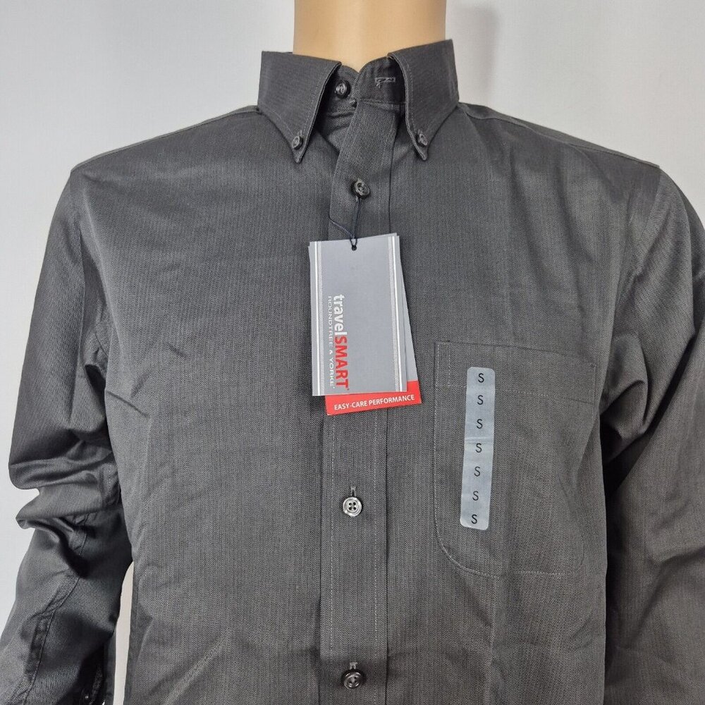 Travel Smart Roundtree & Yorke Men's Size S Shirt Long Sleeve Black (51) - Picture 2 of 9